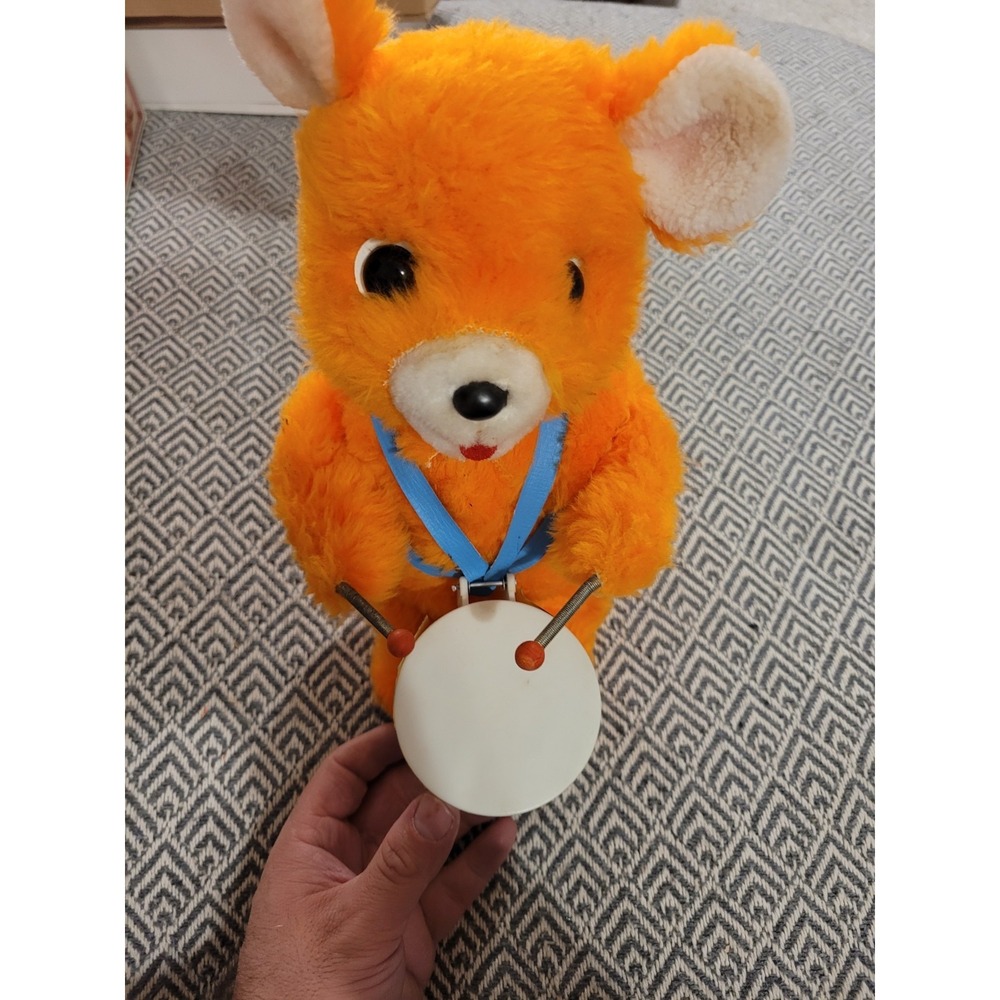 Vintage 1960s Teddy The Drummer With Original Box